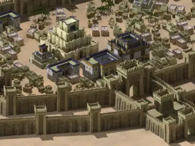 Babylonian buildings and monuments Low-poly 3D model