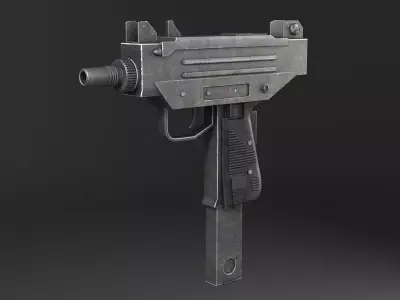 Uzi Pistol Submachine Gun Low-poly 3D model