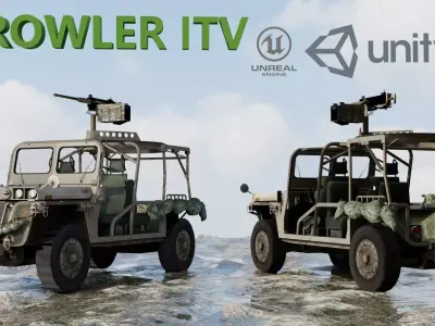 Growler ITV Military Vehicle  Low-poly 3D model