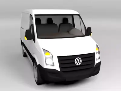 VOLKSWAGEN VW CRAFTER 2007 LOWPOLY Low-poly 3D model