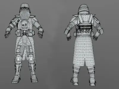 Star Wars Clone Trooper Galactic Marine Rigged Low-poly 3D model