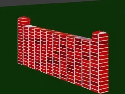 Animated horse and brick obstacle in blender Low-poly 3D model