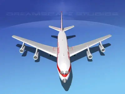 Boeing 707 Qantas 3D model
