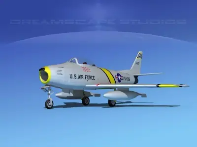 North American F-86 Sabre Jet V02 USAF 3D model