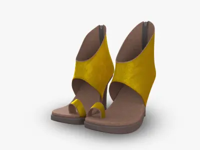 Summer boots high heals with different materials 3D model