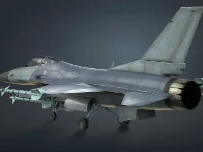F-16 Fighting Falcon Game Ready Low-poly 3D model