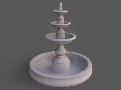 PBR Modern Memorial Fountain A Low-poly 3D model