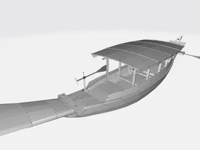Thaiboat-Sampan-Chang wooden boat 3D model