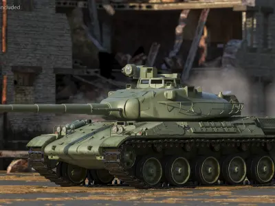 French AMX-30 Rigged for Cinema 4D 3D model
