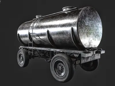 Oil  And Water Trailer Low-poly 3D model