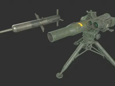 BGM-71 TOW ATGM Low-poly 3D model