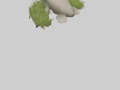 Dugong grazing seagrass model 3D model