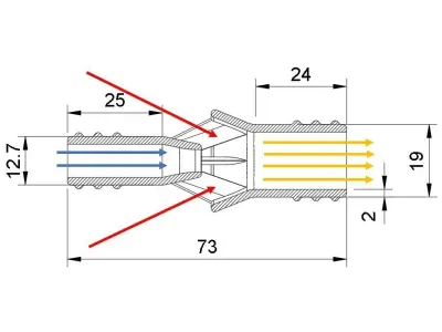 Water Suction Jet Pump Ejector vacuum 4 different sizes 3D print model