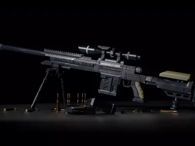 FATAL X59 Sniper Low-poly 3D model