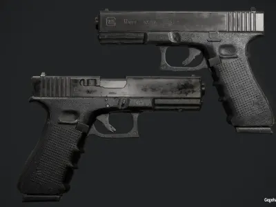 glock 17 With Flux Defence FlashMag Low-poly 3D model