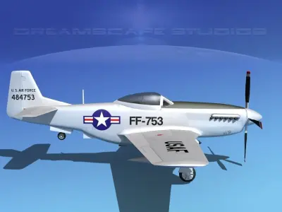 F-51D Mustang USAF 1 3D model