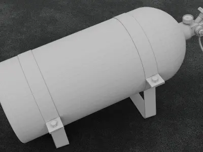 NOS - Aluminum Nitrous Bottle 3D Model Low-poly 3D model