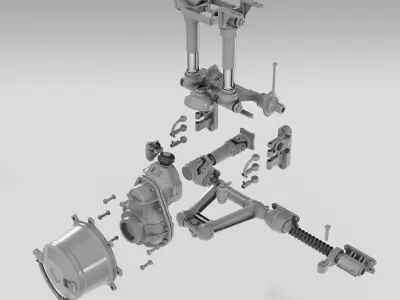 BTR and APC Suspension with Wheel 3D model