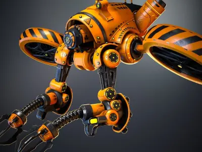 Sci-fi drone 01 Low-poly 3D model