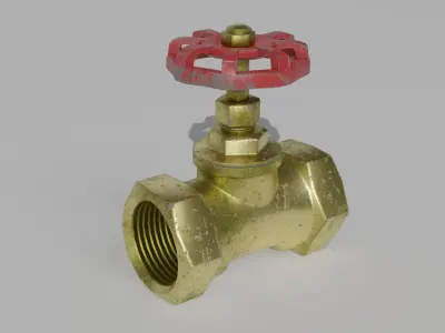 Bronze valve Free low-poly 3D model