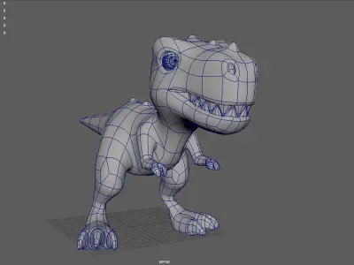 Dinosaur cartoon Low-poly 3D model