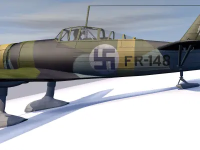 Fokker D-21 - D-XXI - Finnish 3D model