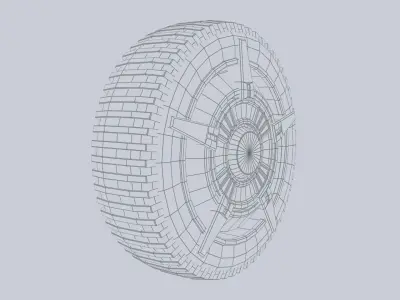 Scifi wheel Low-poly 3D model