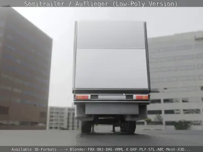 Semitrailer - Auflieger - Low-Poly Version Low-poly 3D model
