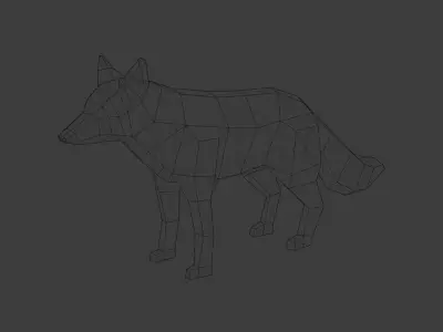 Low poly red fox Low-poly 3D model