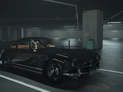 Mercedes Benz - 300SL Gullwing - 3D Model Free 3D model