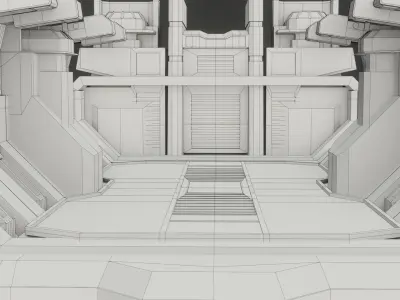 Sci-fi Military Station - Game Ready - PBR Low-poly 3D model