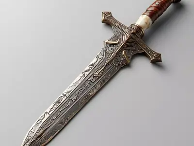 Ornate Fantasy Sword GameReady Asset Low-poly 3D model