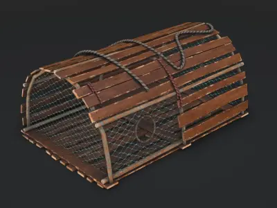 Crab Trap 01 Low-poly 3D model