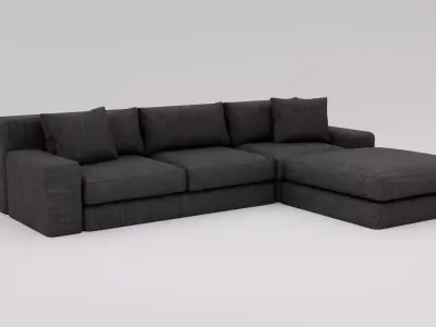 High - Poly Sofa High-Quality 3D Model Free 3D model