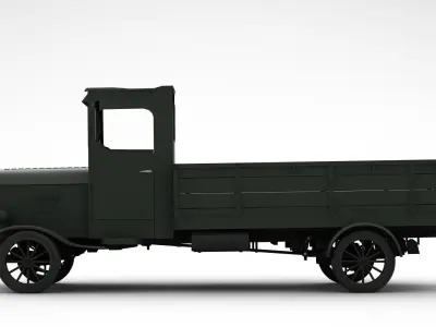 Old Truck 1900s Low-poly 3D model