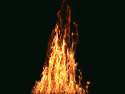 FumeFX Large Scale Fire Low-poly 3D model