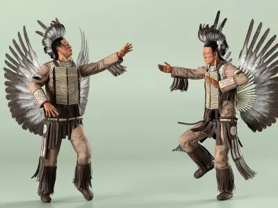 American Indian Rigged 3D model