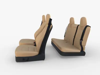 Tesla Model Y Seats Cream 3D model