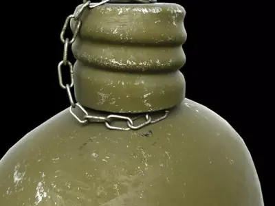 Military water flask Free 3D model
