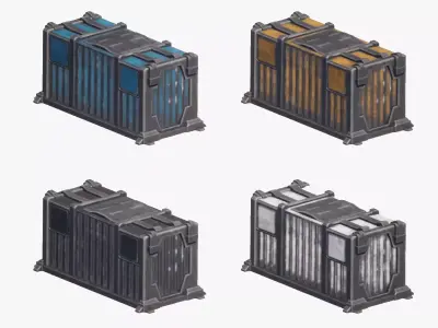 Cargo Container Low-poly 3D model