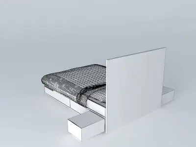 bed with sheet Free 3D model