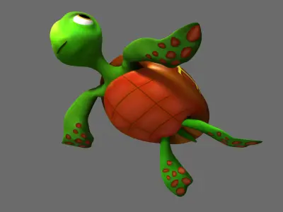 Cartoon Turtle Rigged 3D model