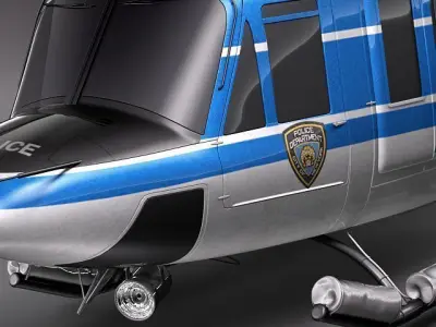 police bell 412 helicopter 3D model