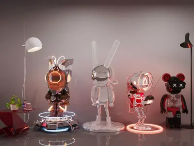 Cyberpunk robot figurine cyberpunk 3D model