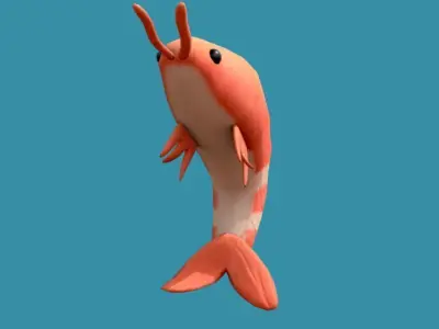 Shrimp Toy Low-poly 3D model
