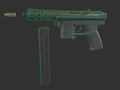 Intratec TEC DC9 Low-poly 3D model