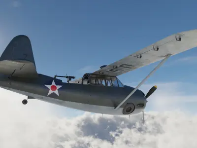 Curtiss Owl - WW2 Plane Low-poly 3D model