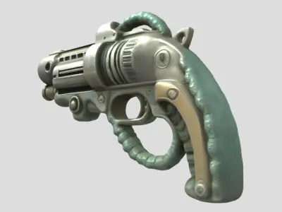 Sci-Fi Gun 3D Model PBR Textured Game Ready Low-poly 3D model