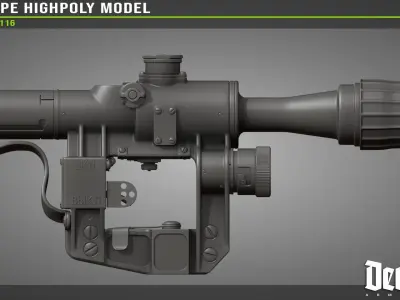 FREE SVD Highpoly scope Free 3D model