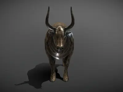 Bull Bronze Statue Low-poly 3D model